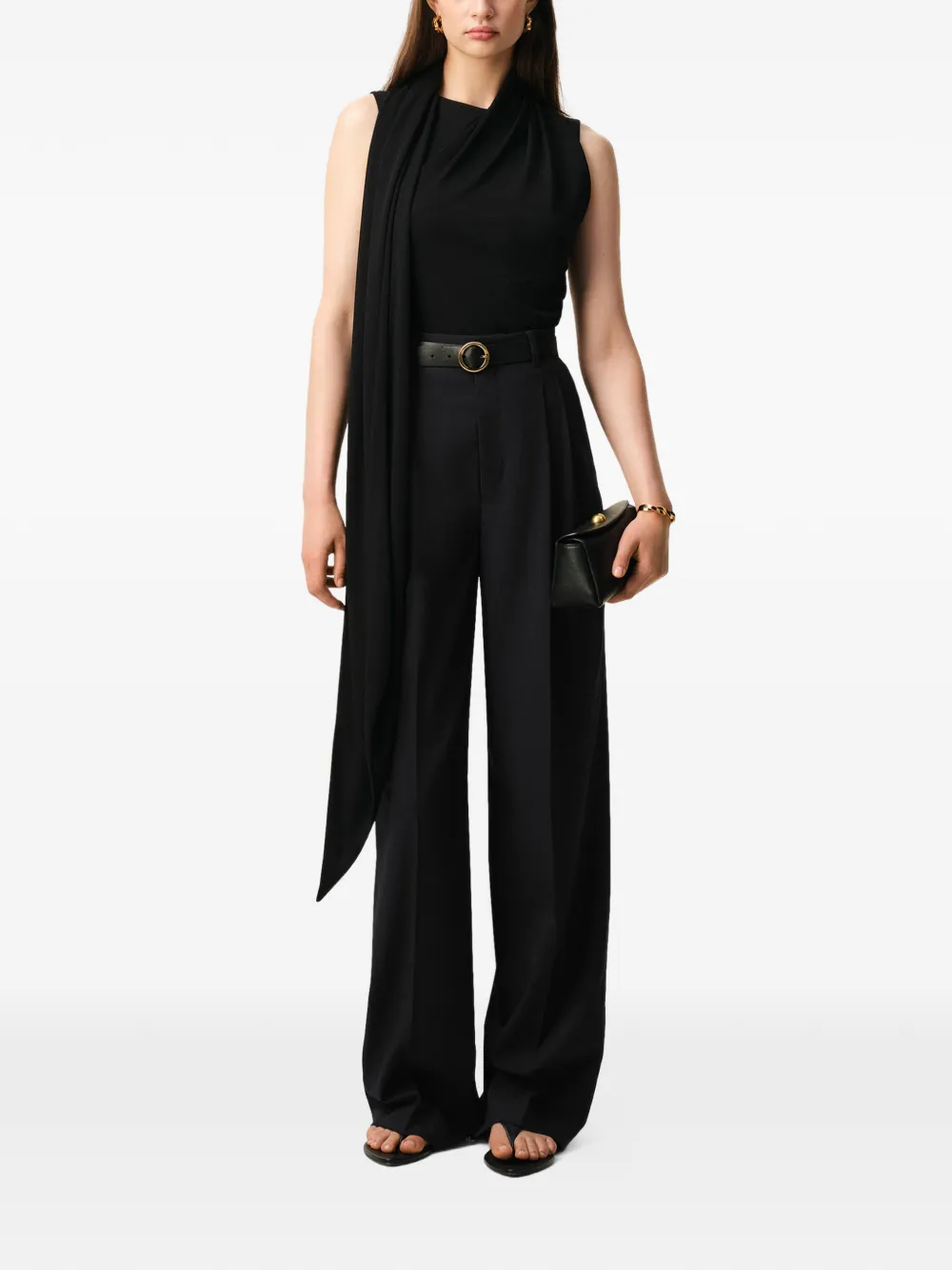 AMI Paris high-waist pleated tailored trousers - Zwart