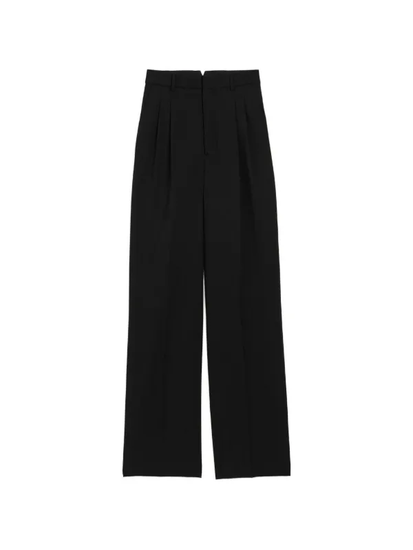 Ami Paris New Wool High Waist Wide Trousers in Black