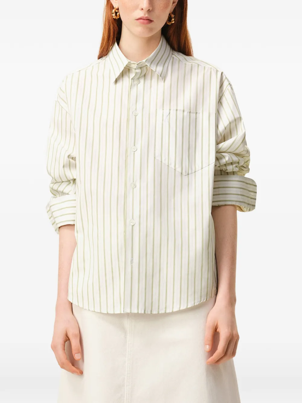 AMI Paris Ami de Coeur boxy shirt met borduurwerk Wit