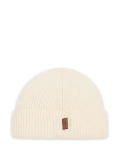 AMI Paris leather-label wool beanie hat