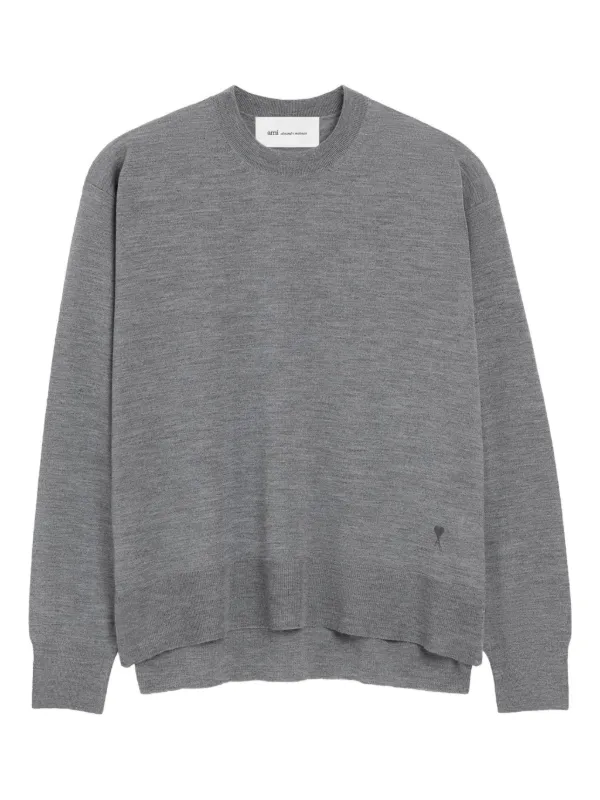 AMI Paris Ami De Coeur クルーネックセーター | グレー | FARFETCH JP