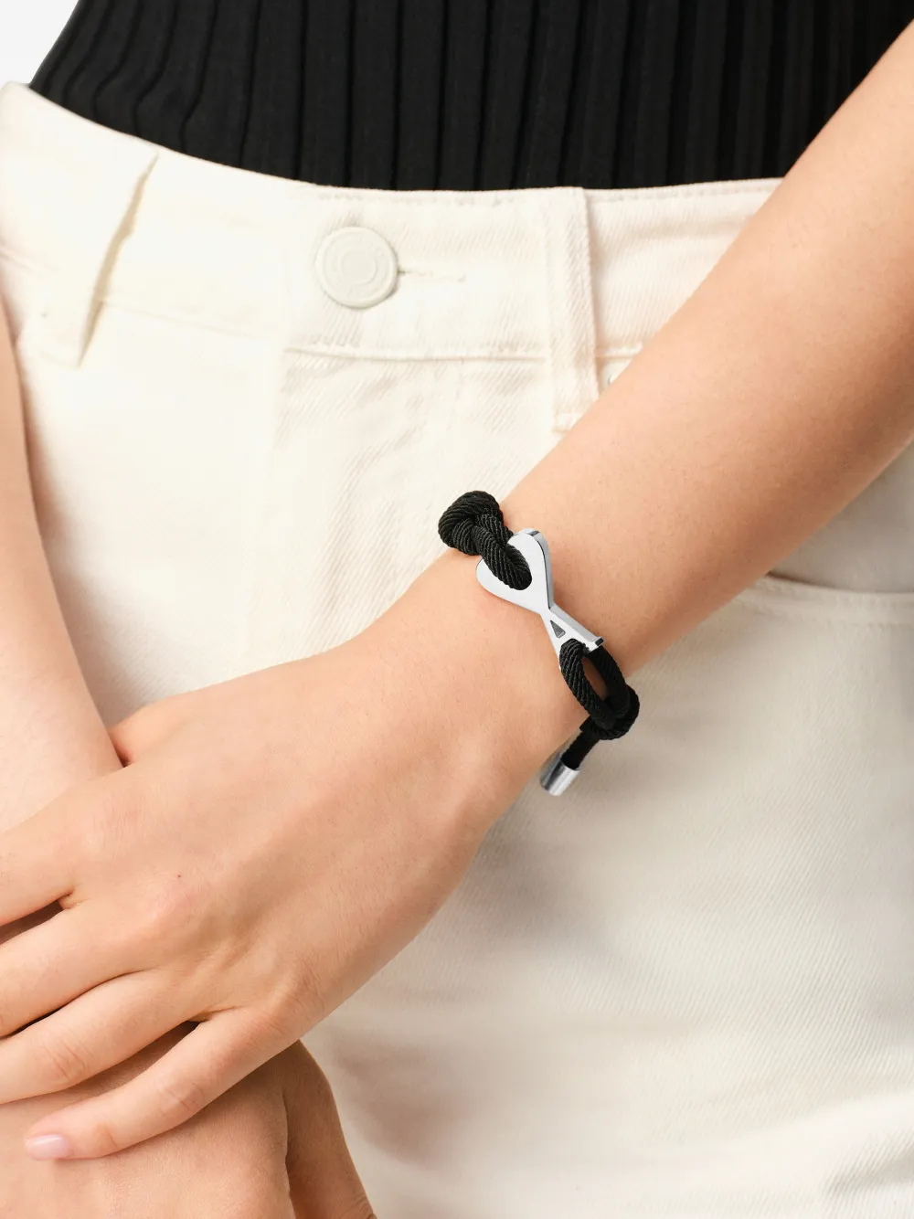 Ami Paris Ami De Coeur Cord Bracelet - Black 