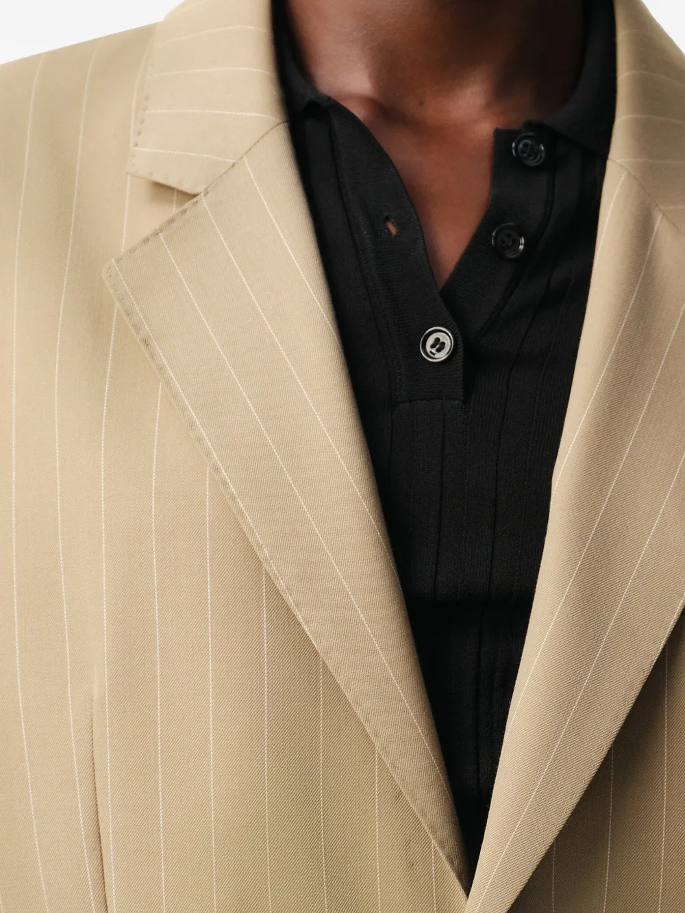 AMI Paris Gestreepte blazer Beige
