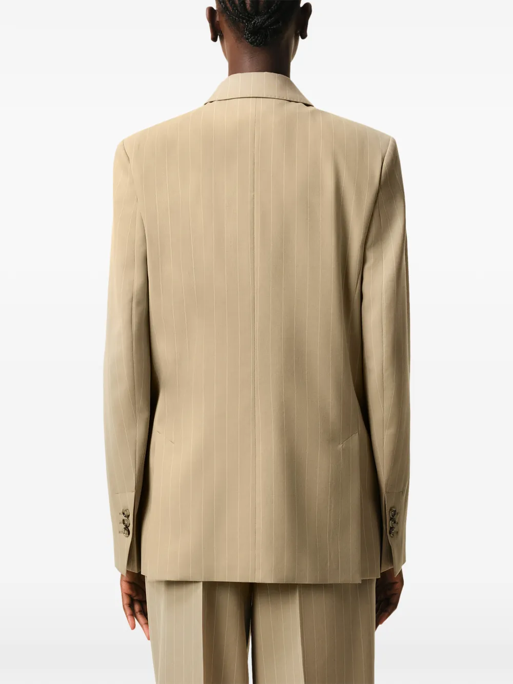 AMI Paris Gestreepte blazer Beige