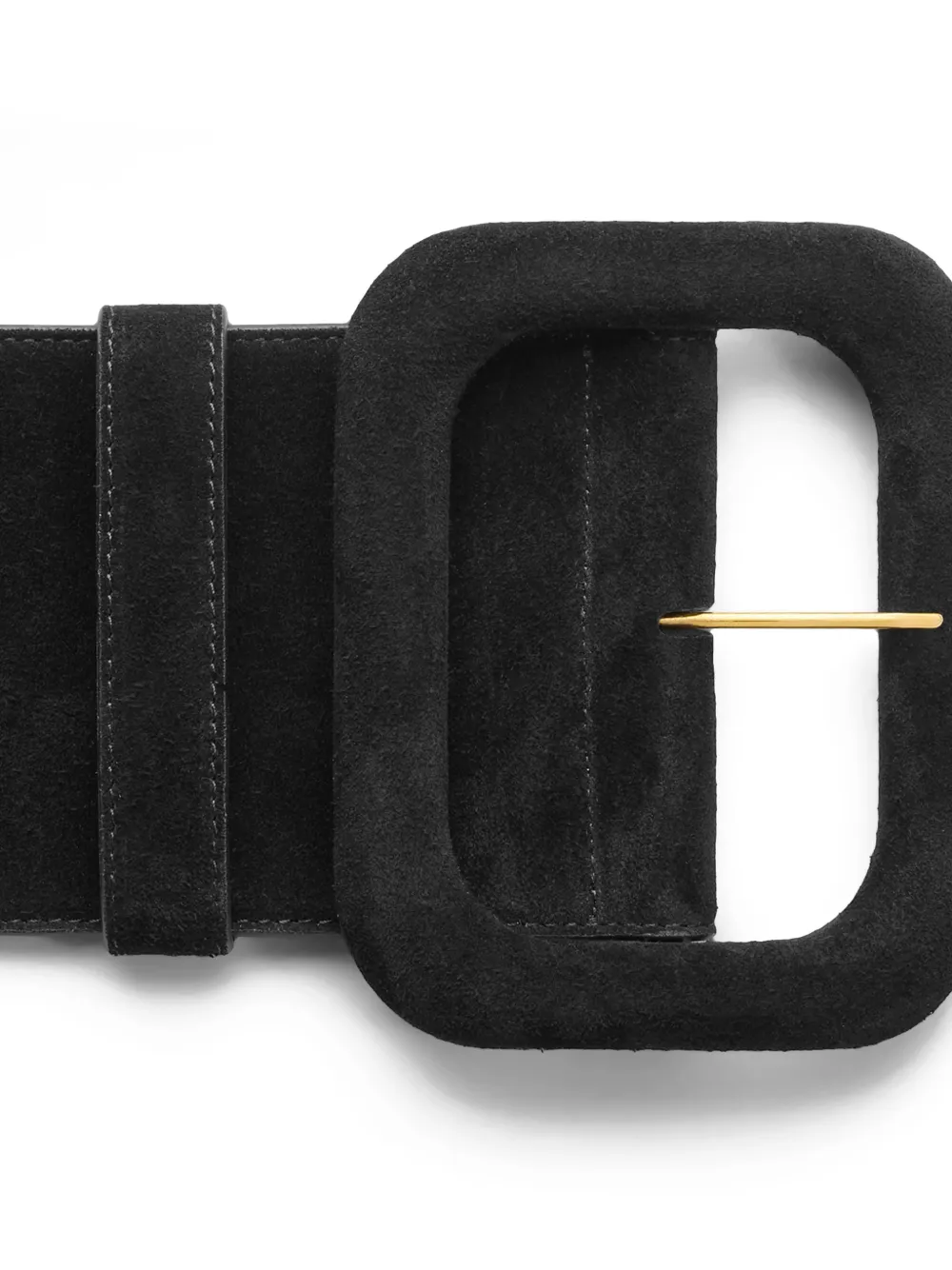  Ami Paris Rectangular-buckle Suede Belt - Black 