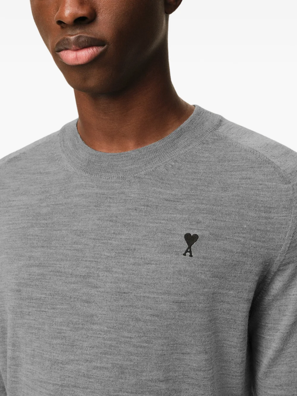 AMI Paris Sweater met geborduurd logo Grijs