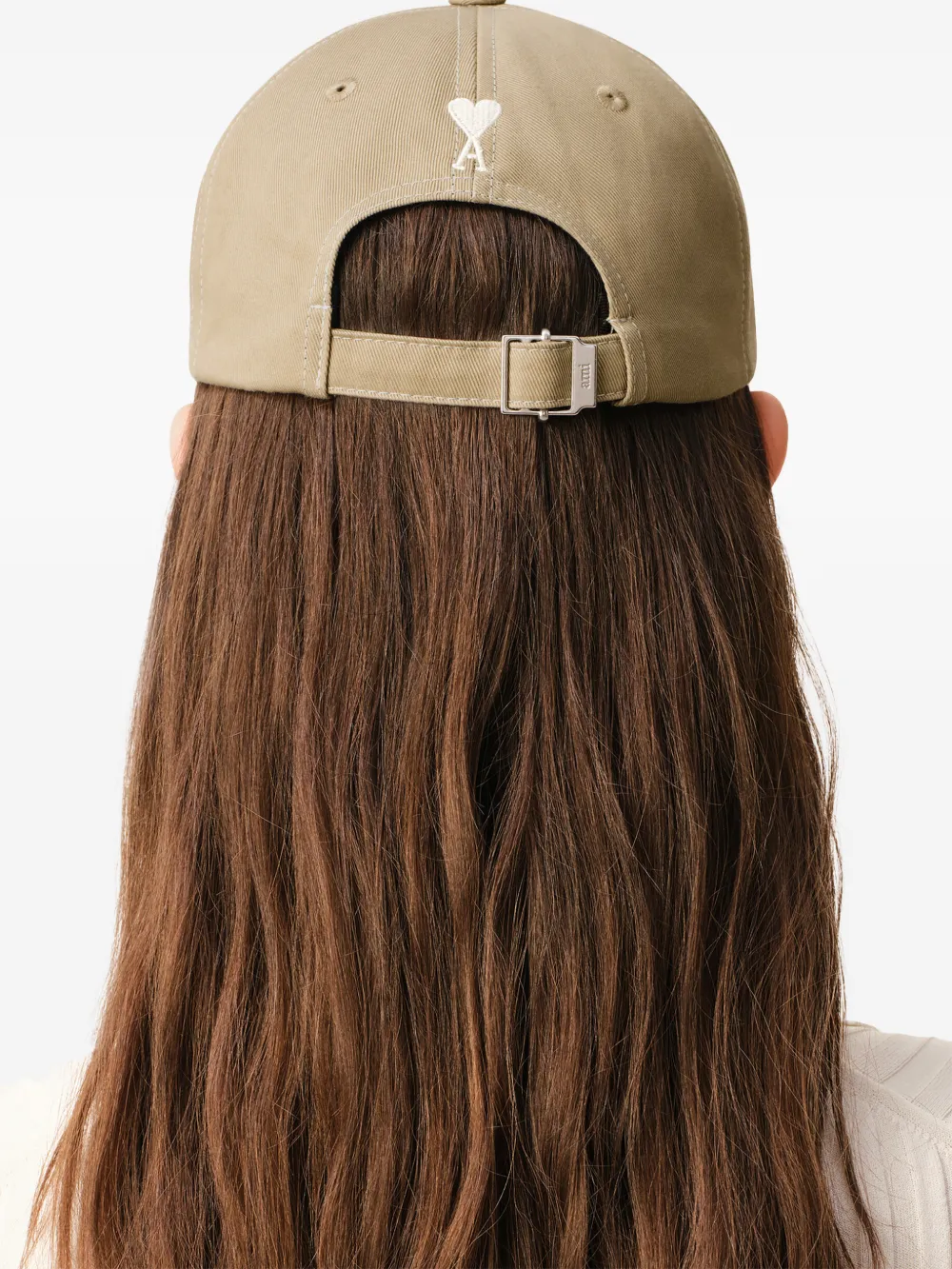 AMI Paris Ami De Coeur honkbalpet Beige