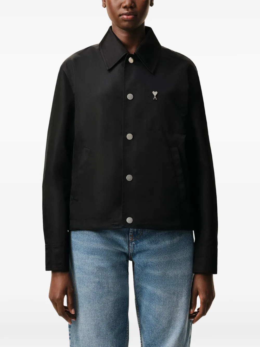  Ami Paris Ami De Coeur Button-fastening Jacket - Black 