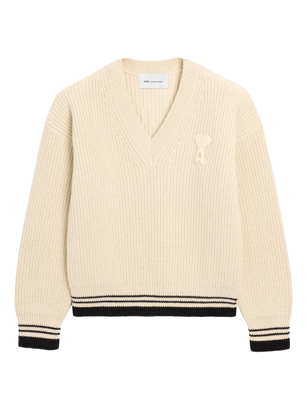 AMI Paris Maglione con scollo a V - Toni neutri