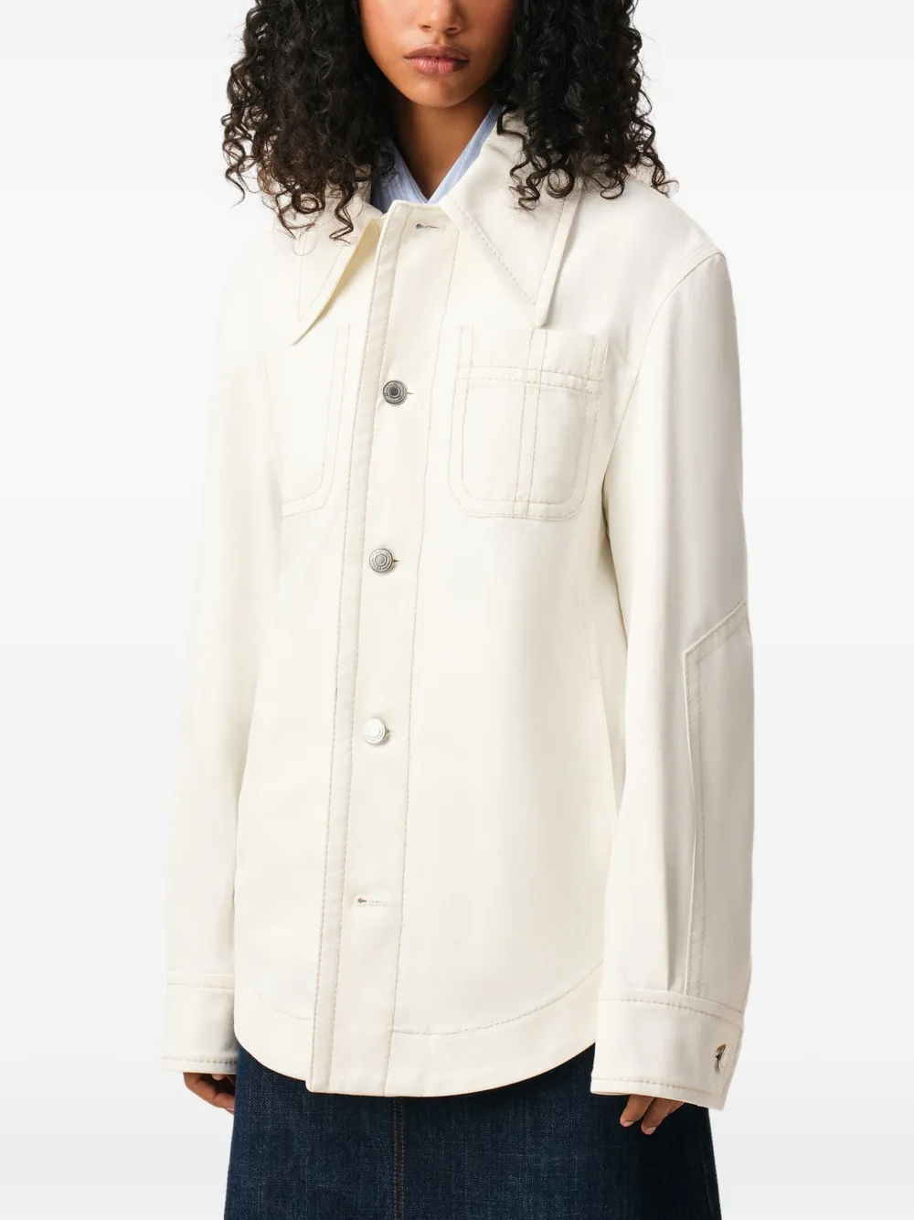  Ami Paris Button-up Shirt Jacket - Neutrals 