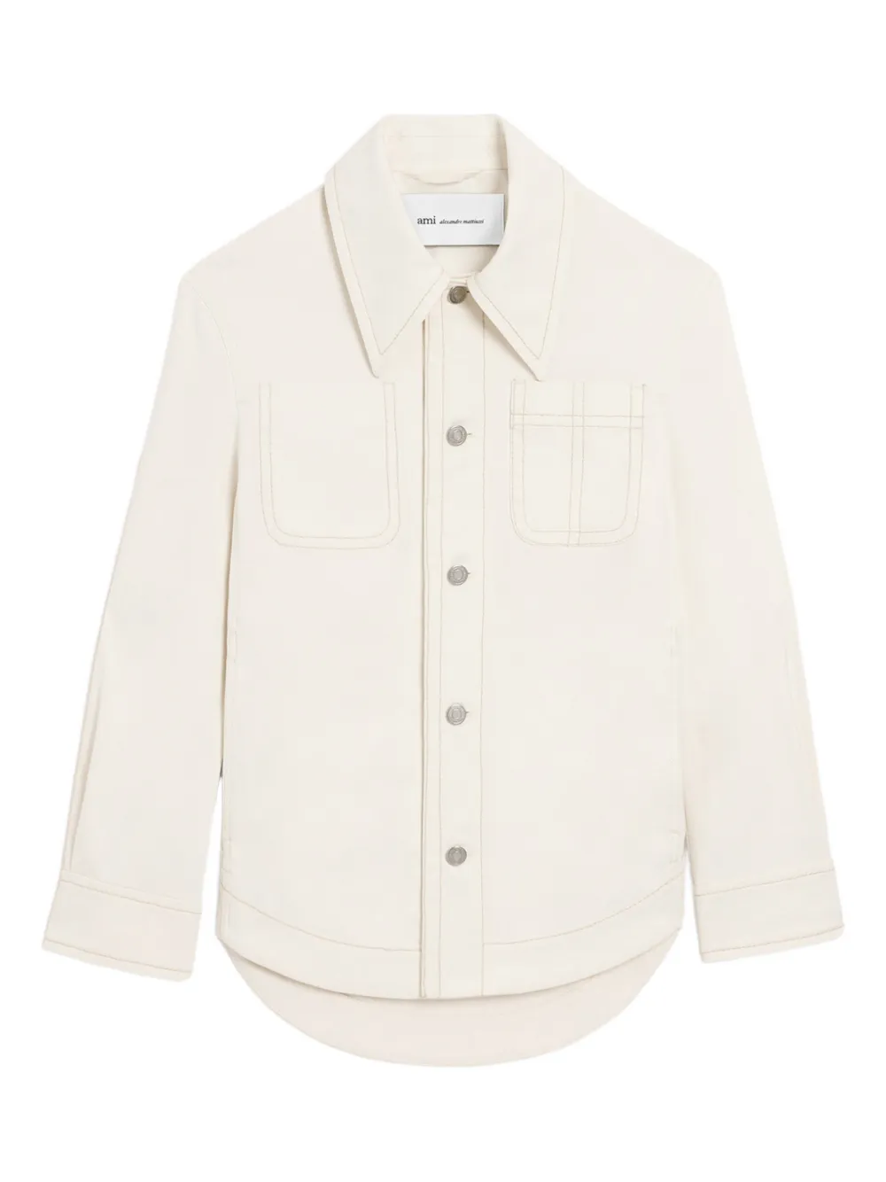 AMI Paris button-up shirt jacket | Neutrals | Image 1