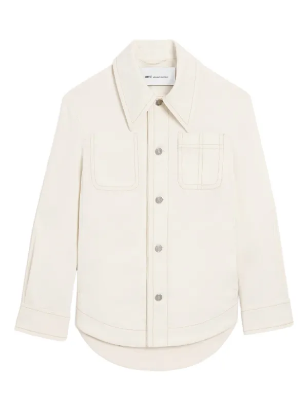 AMI Paris ボタン シャツジャケット | ニュートラル | FARFETCH JP