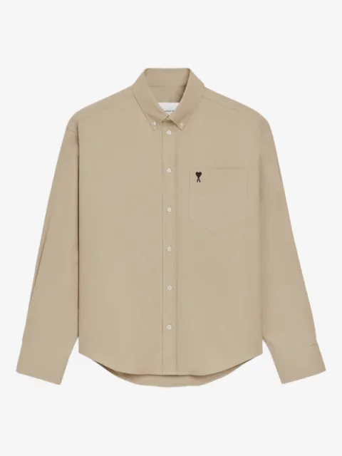 AMI Paris cotton boxy embroidered Ami De Coeur shirt