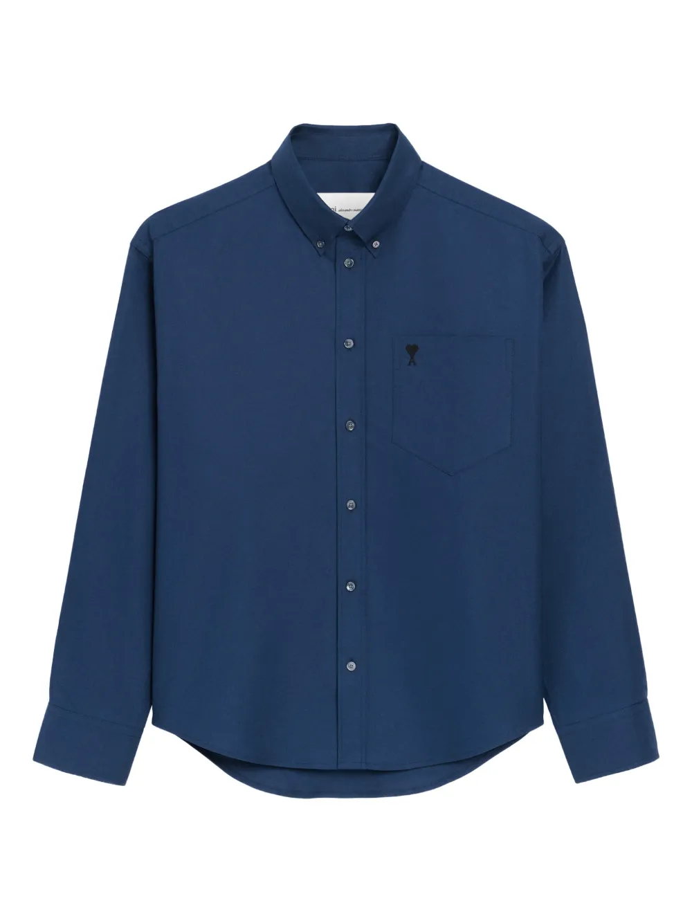 AMI Paris Hemd mit Logo-Stickerei - Blau