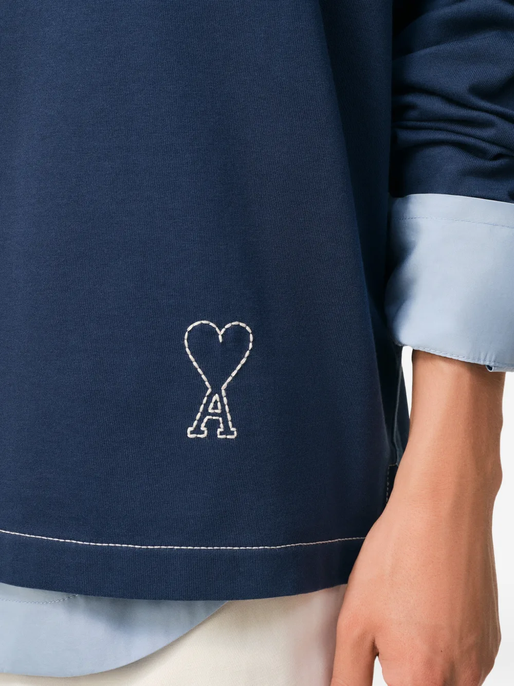 AMI Paris Poloshirt met logo Blauw