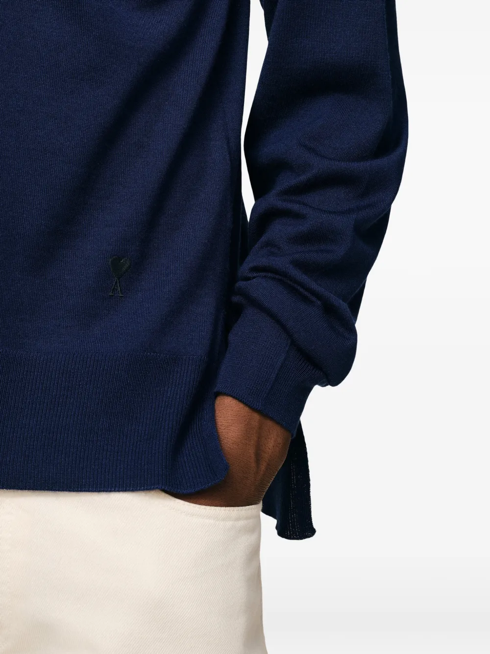 AMI Paris Ami De Coeur trui met ronde hals Blauw
