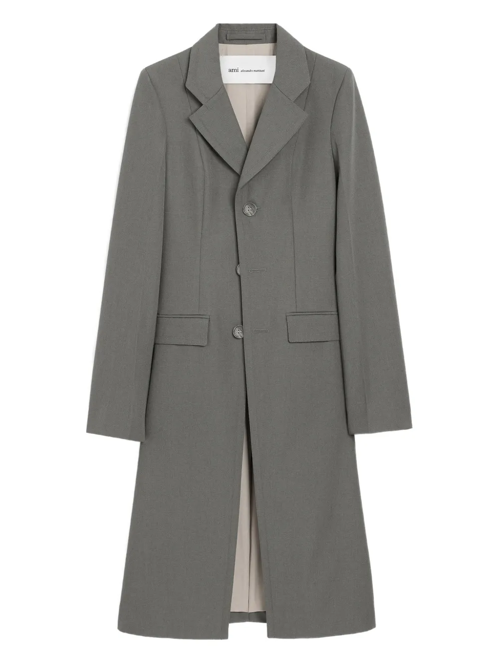 AMI Paris Cappotto monopetto aderente - Grigio