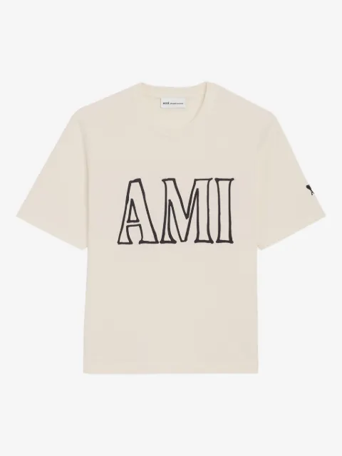 AMI Paris cotton Ami Paris print T-shirt