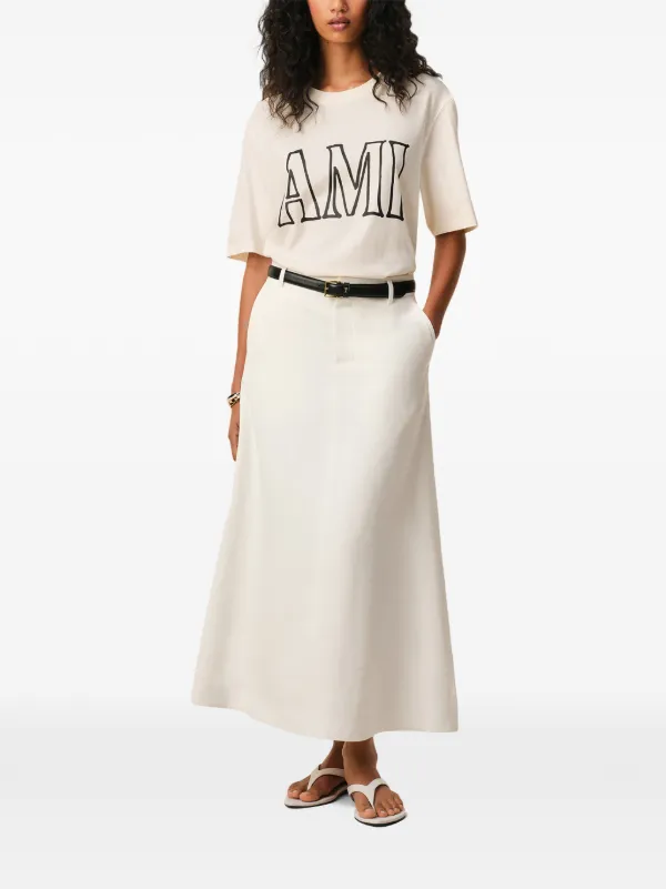 AMI Paris Ami Paris Print T-shirt | Neutrals | FARFETCH