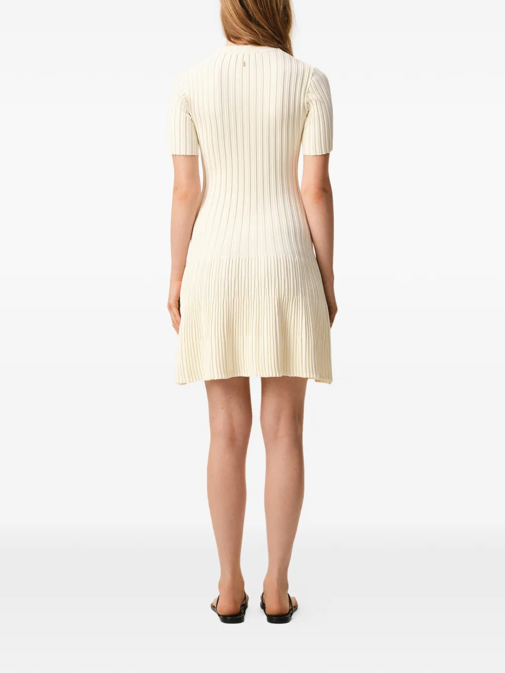 AMI Paris Geribbelde mini-jurk Beige