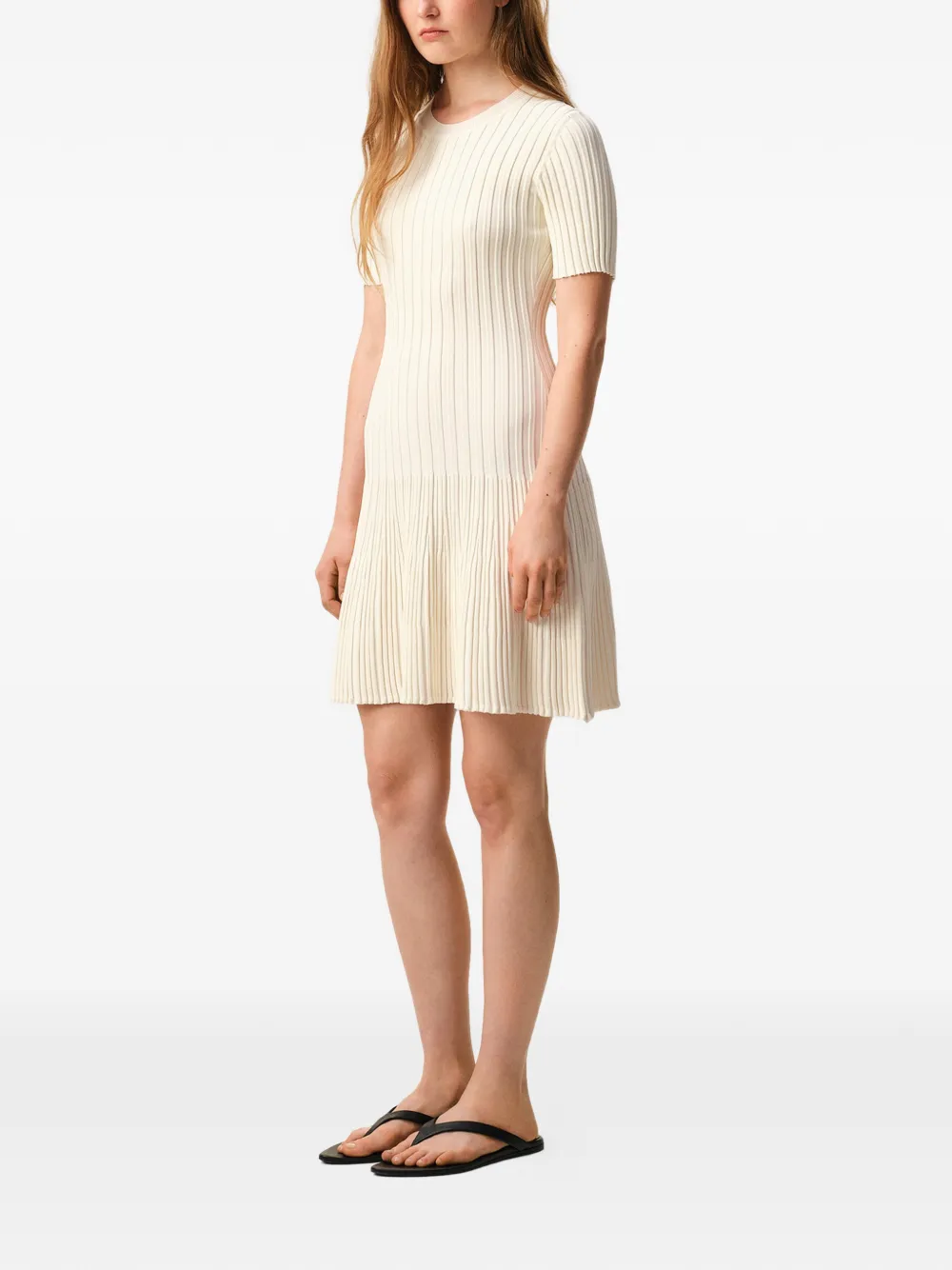  Ami Paris Ribbed Mini Dress - Neutrals 