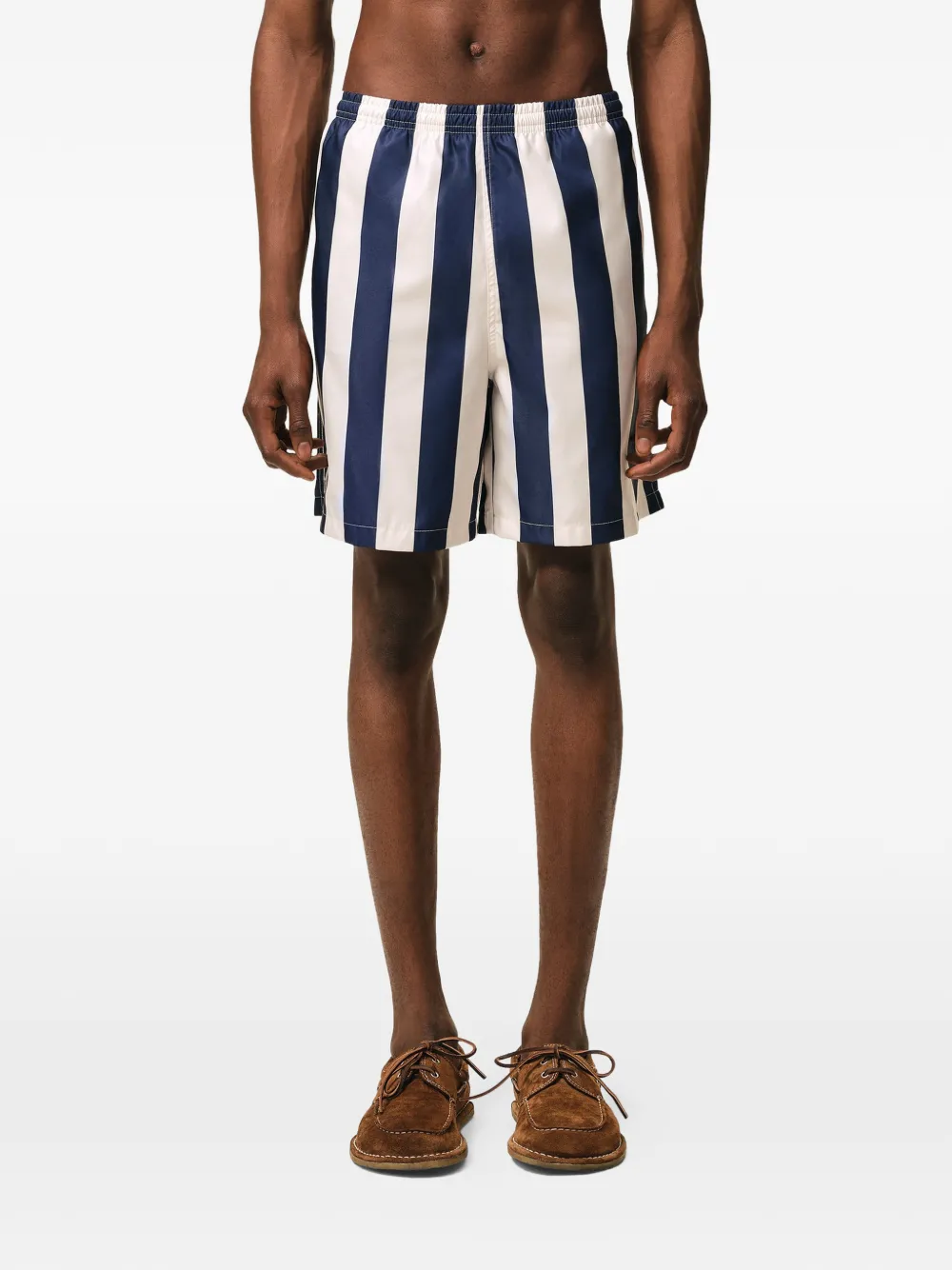  Ami Paris Striped Patch Swim Shorts - Blue 