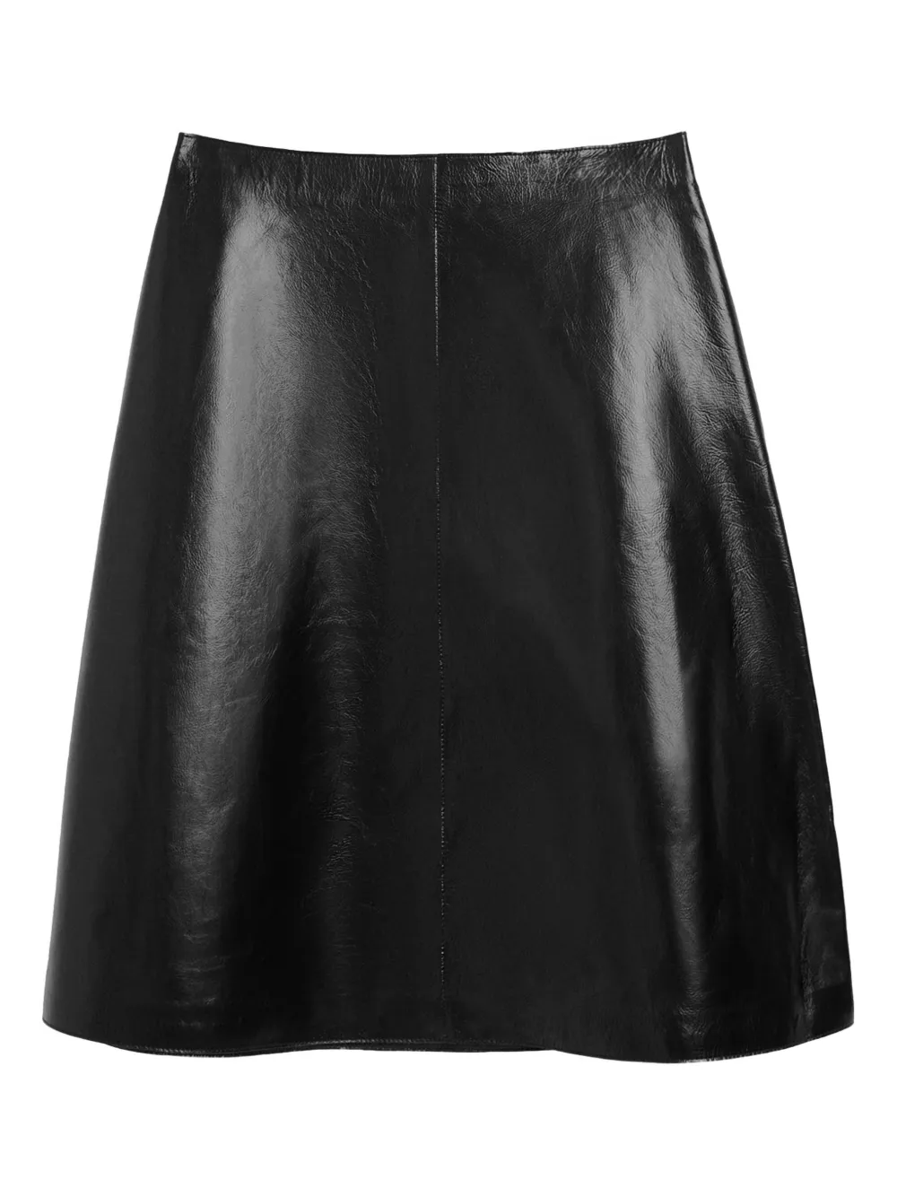 AMI Paris Gonna midi in pelle verniciata - Nero