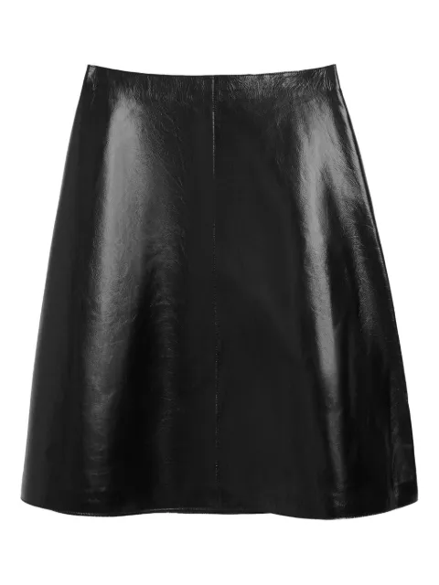 AMI Paris — lamb leather midi trapeze skirt