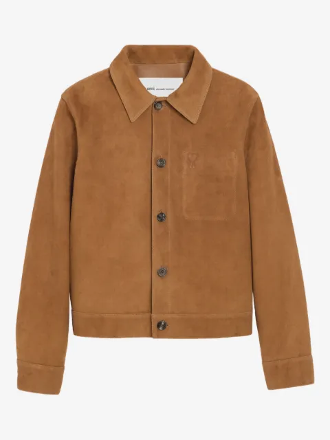 AMI Paris leather buttoned Ami de Coeur jacket