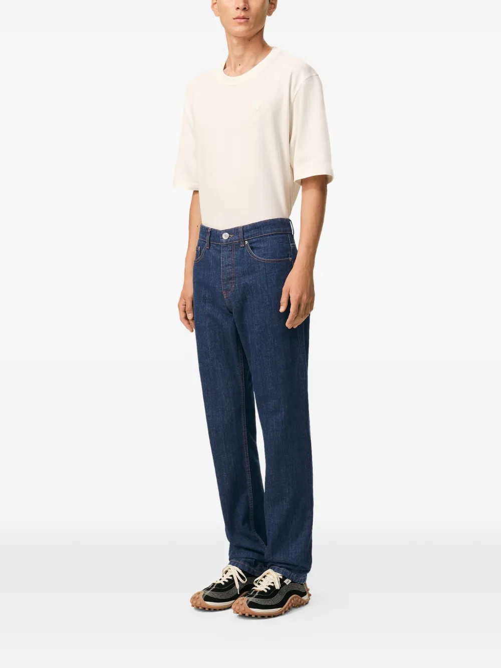 AMI Paris Gerafelde jeans Blauw