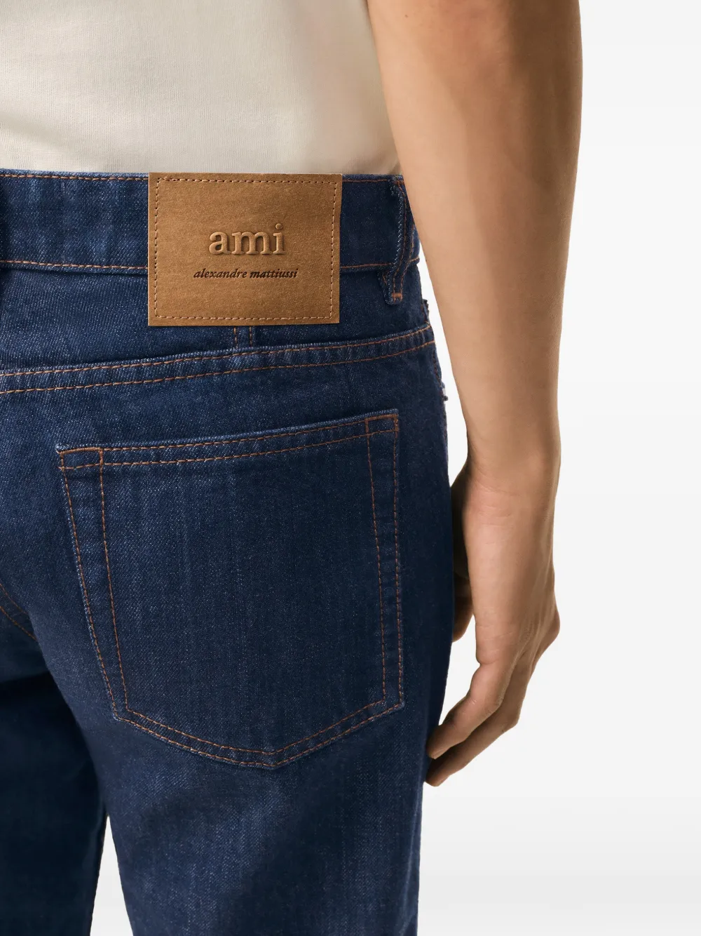 AMI Paris Gerafelde jeans Blauw