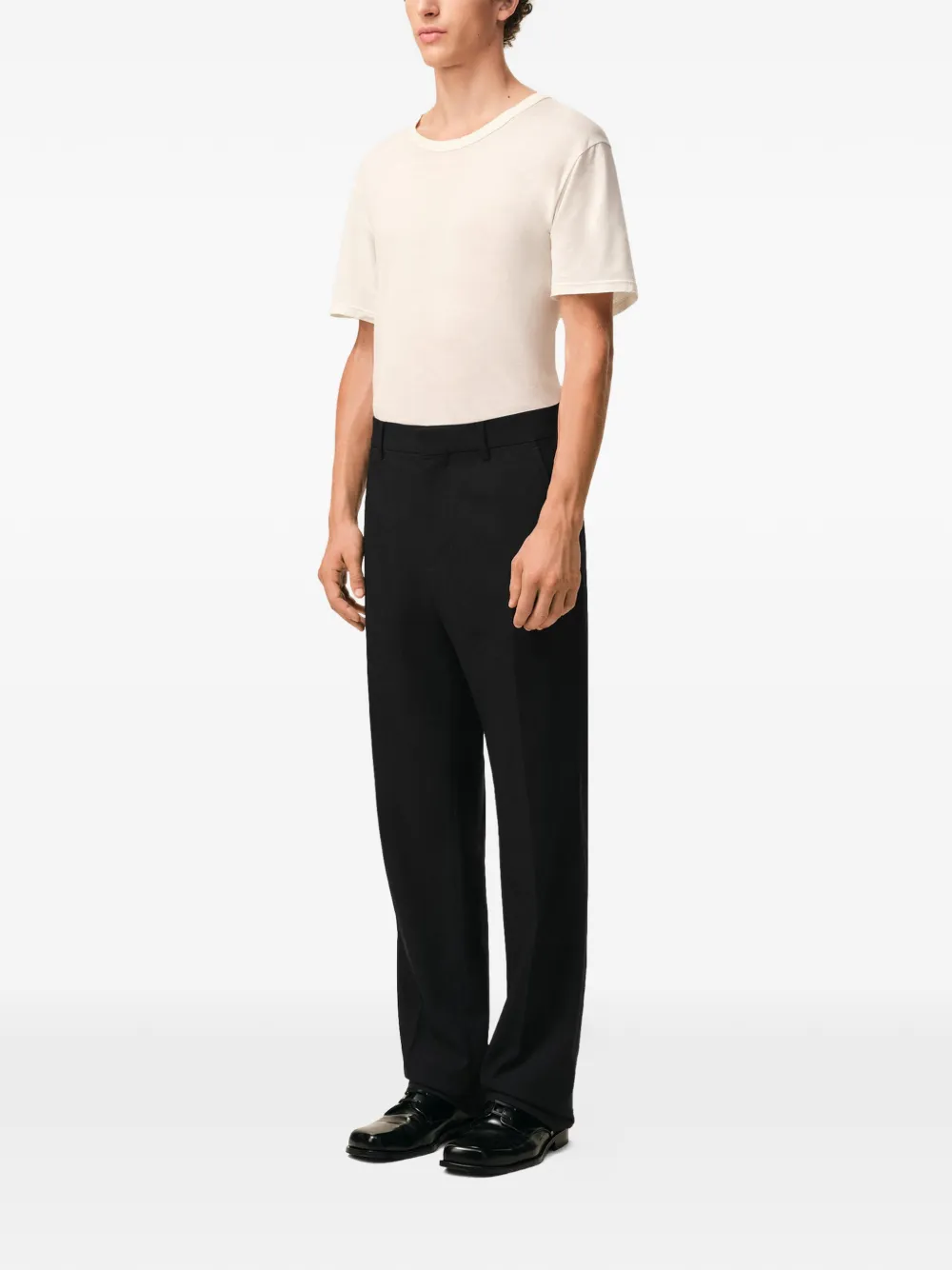 AMI Paris Broek met riemlussen Zwart