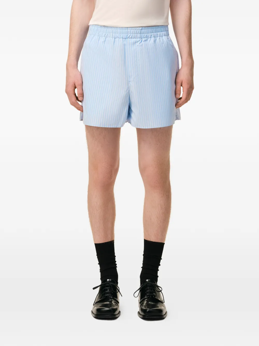 AMI Paris Elastische shorts met strepen Blauw