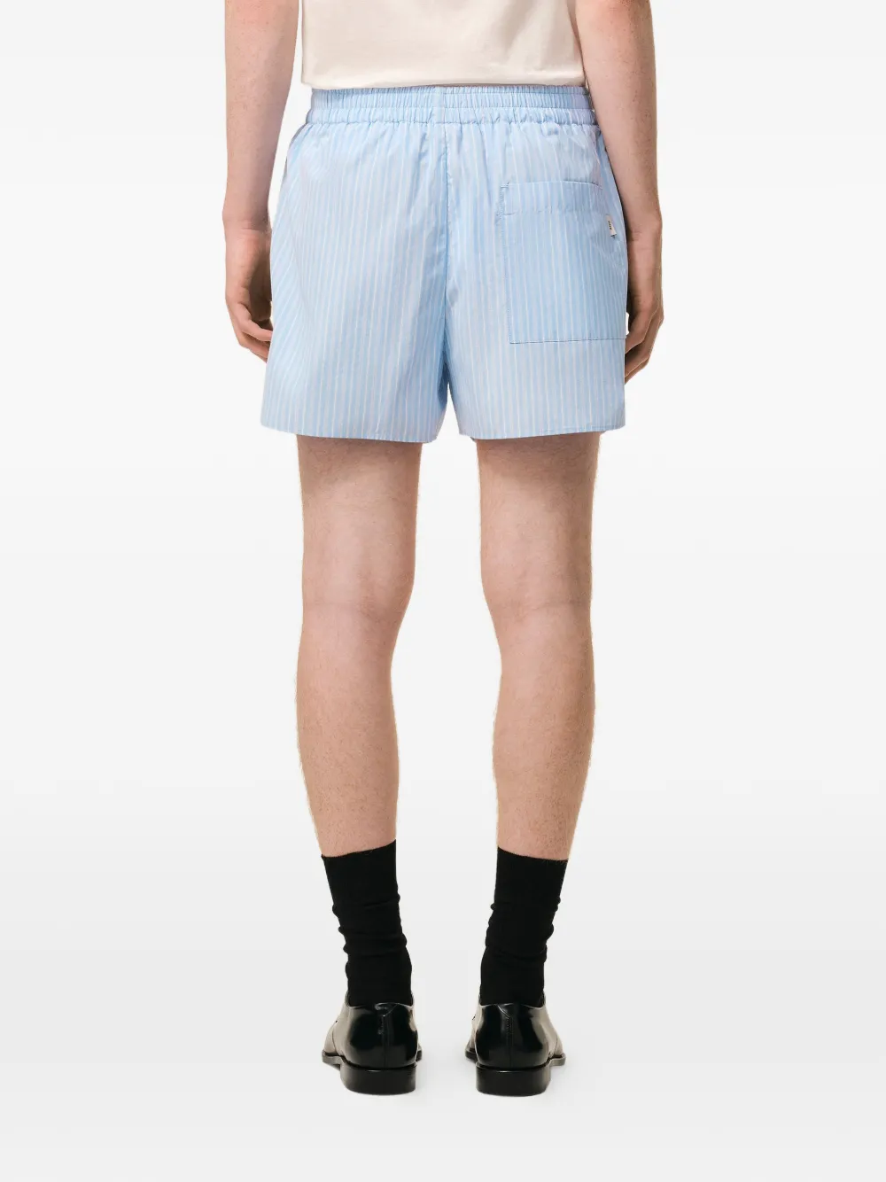 AMI Paris Elastische shorts met strepen Blauw