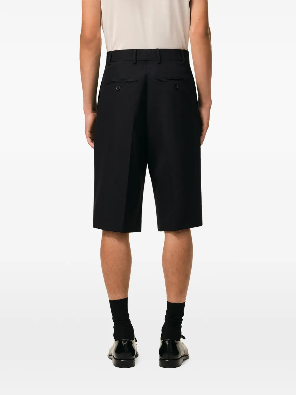 AMI Paris Geplooide high waist bermuda shorts Zwart