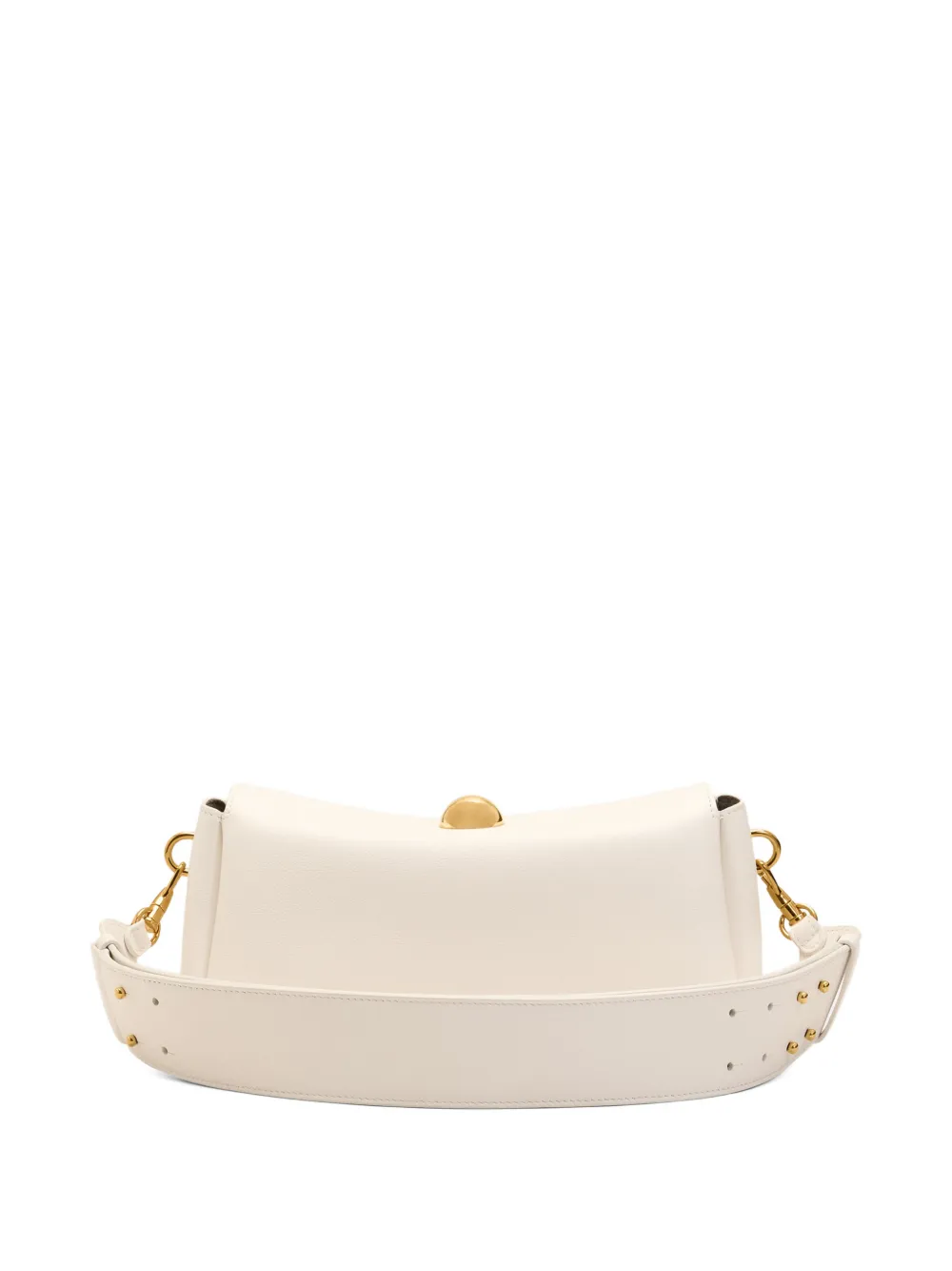 AMI Paris Carrousel leren mini-schoudertas Beige