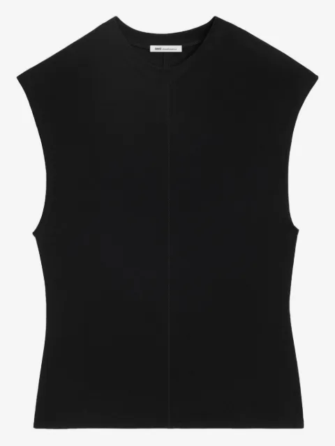 AMI Paris jersey sleeveless fitted top