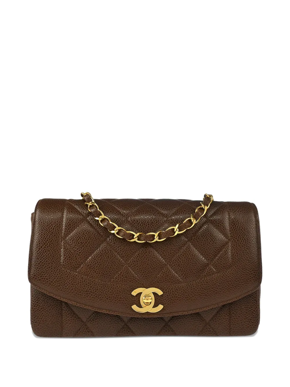 CHANEL Pre-Owned Borsa a spalla trapuntata Diana piccola 1992 - Marrone