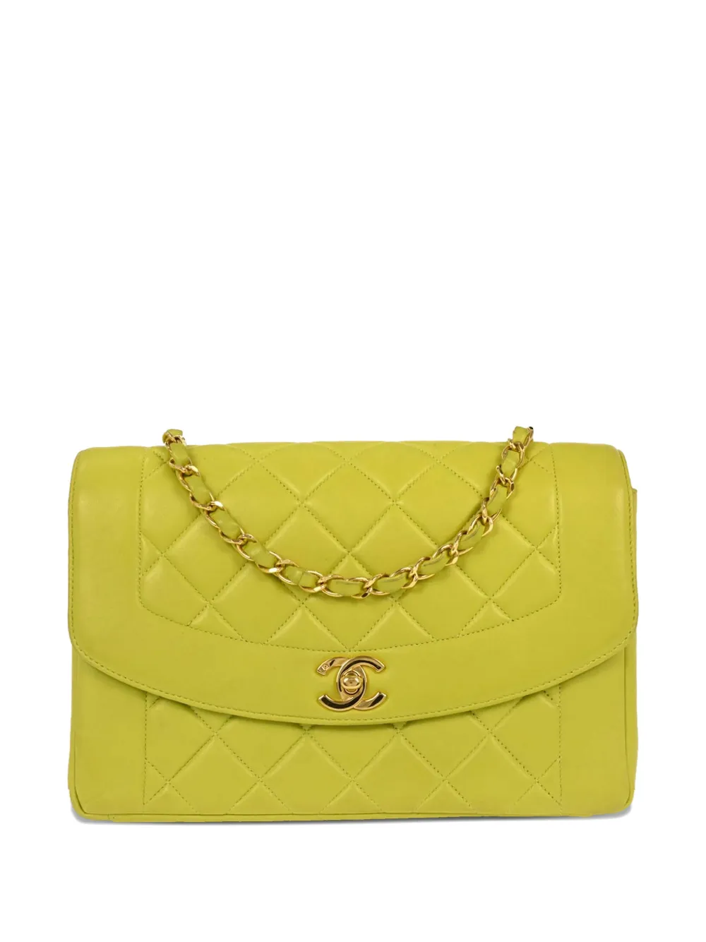 CHANEL Pre-Owned Borsa a spalla Diana media trapuntata 1997 - Giallo