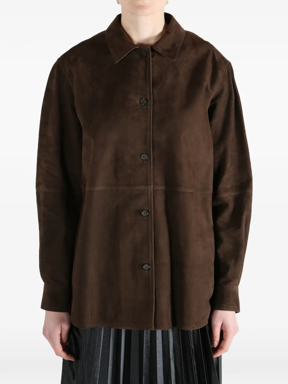 TOTEME suede overshirt - Bruin