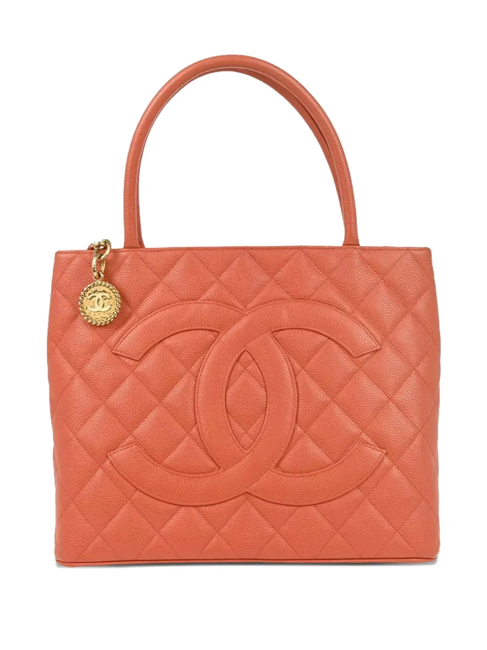 CHANEL Pre-Owned Borsa tote Medallion trapuntata 2003-2004 - Arancione