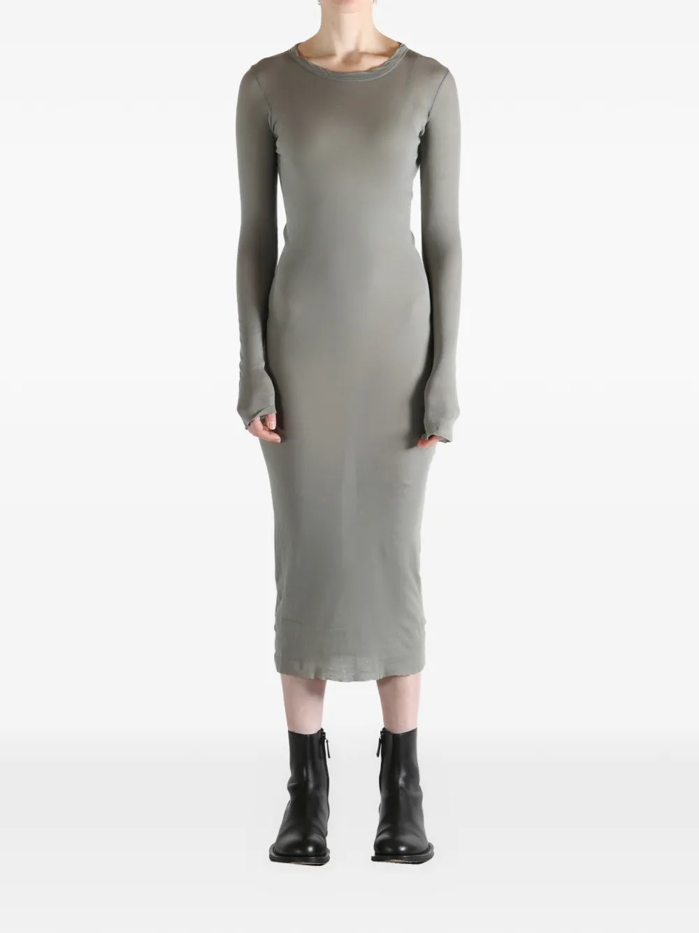 Rick Owens long-sleeve midi dress - Grijs