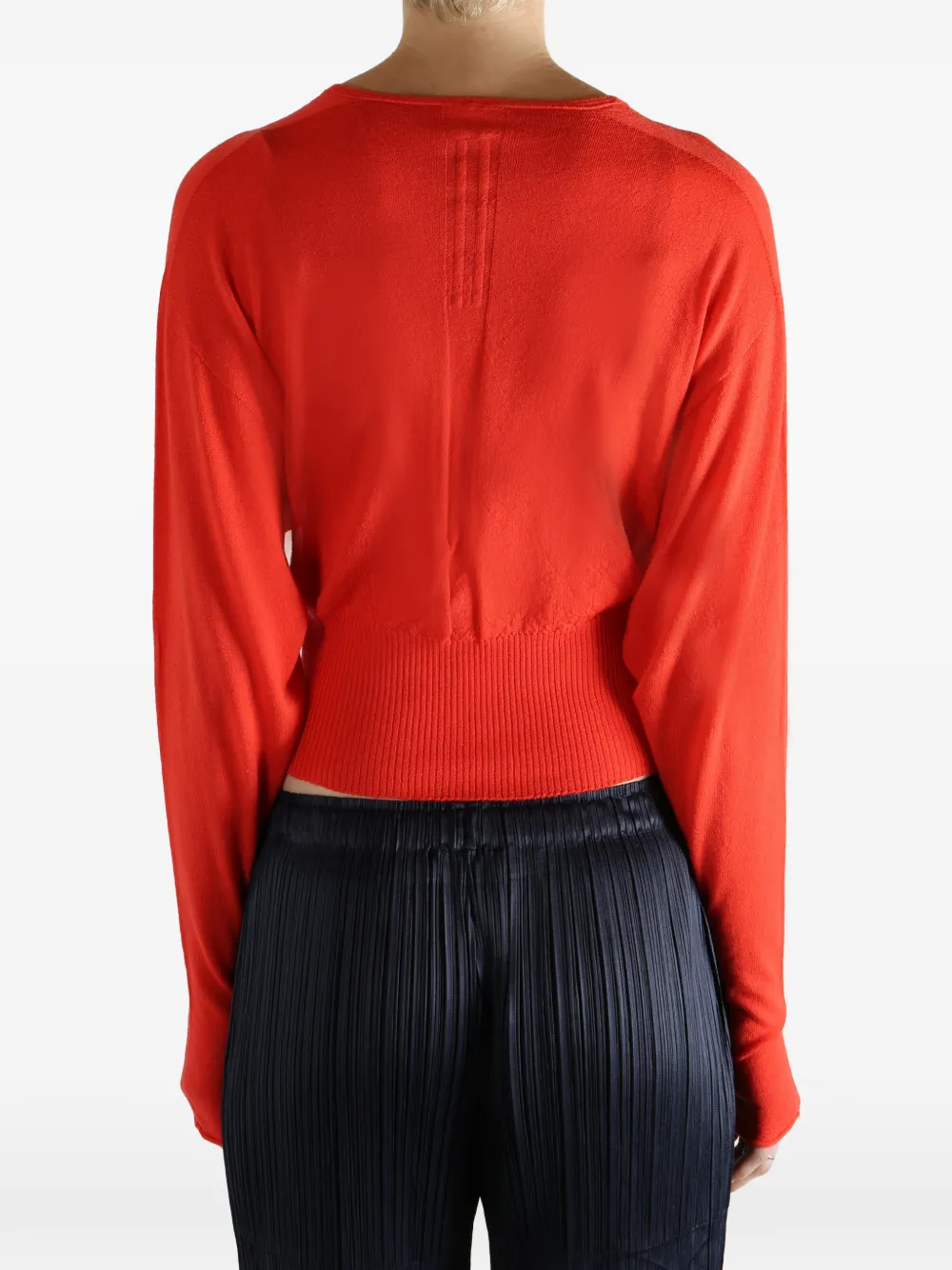 Rick Owens Geribbelde trui met V-hals Oranje