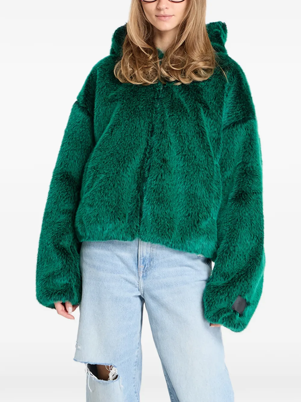 Jordan hooded faux fur jacket - Grün