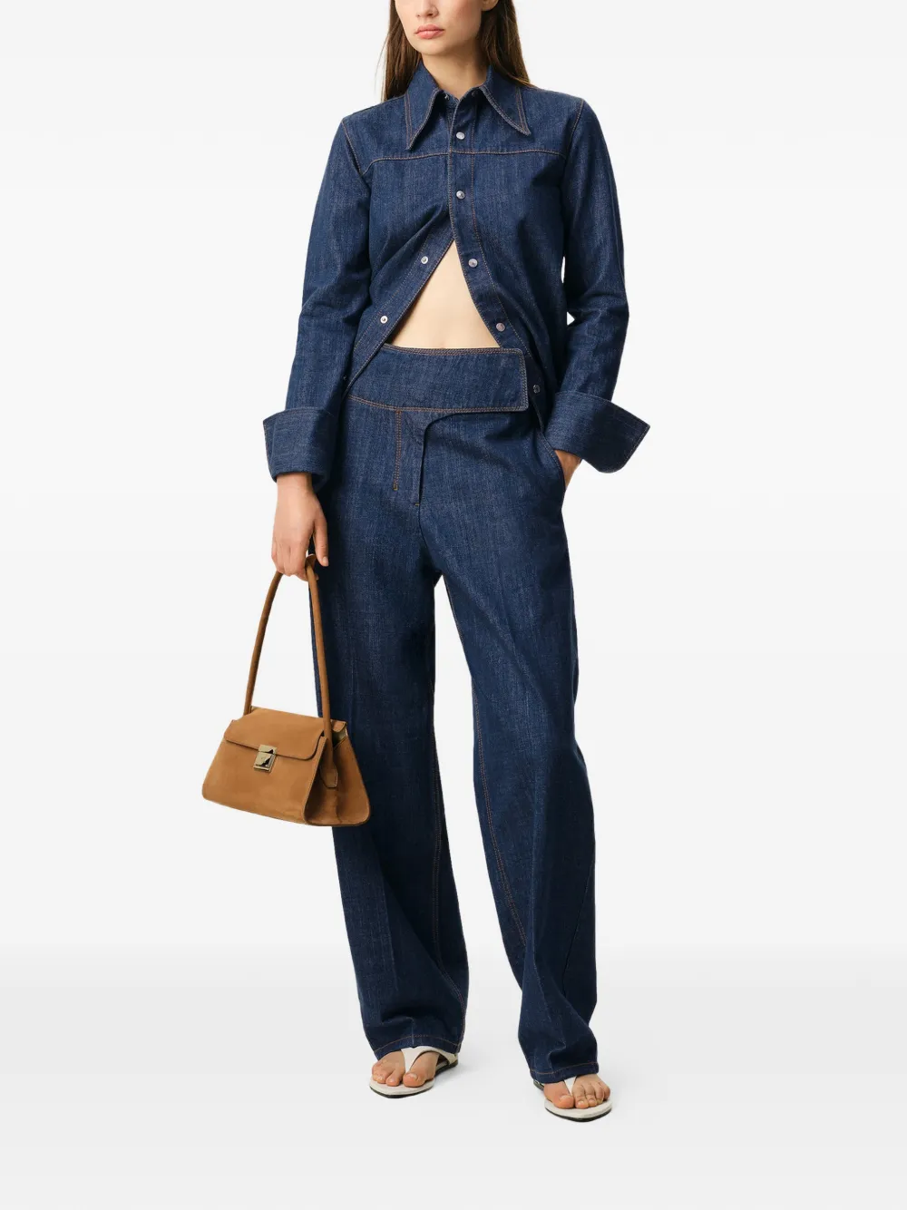 AMI Paris belted jeans - Blauw