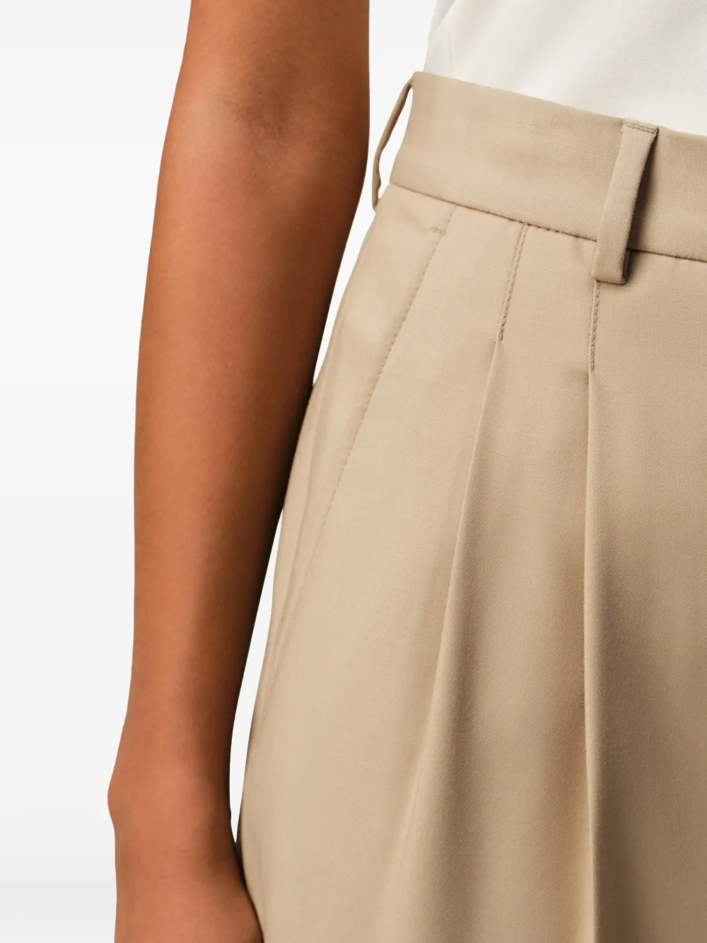 AMI Paris High waist plooibroek Beige