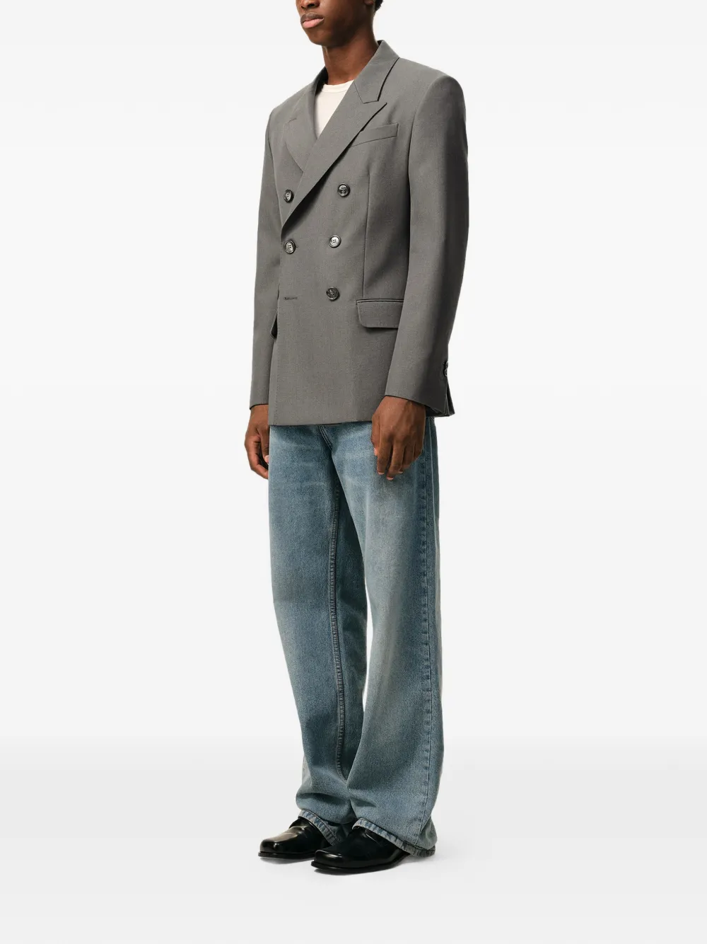  Ami Paris Double-breasted Blazer - Grey 