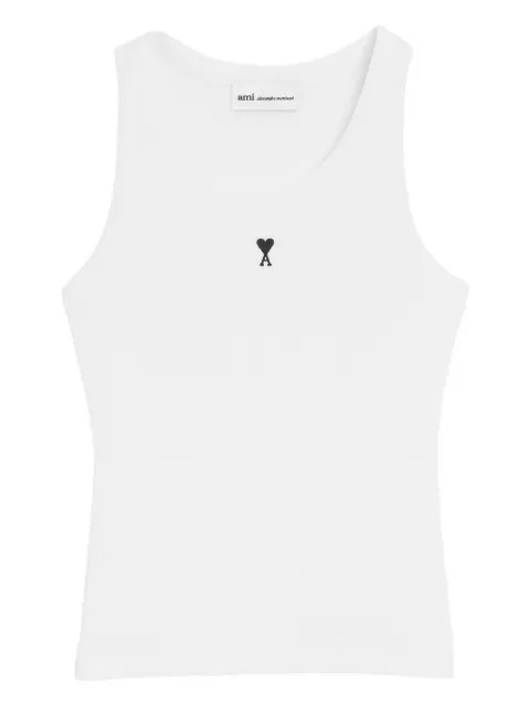 AMI Paris logo-detail ribbed tank top