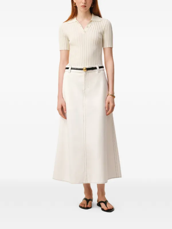 AMI Paris トップステッチ Aラインスカート | ニュートラル | FARFETCH JP