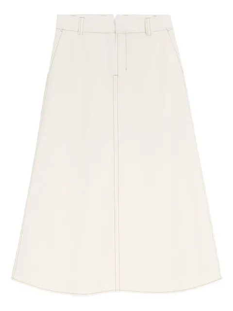 AMI Paris topstitch maxi A-line skirt